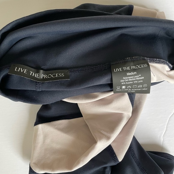 Live The Process geometric color block cropped high waist legging size M - Picture 2 of 3